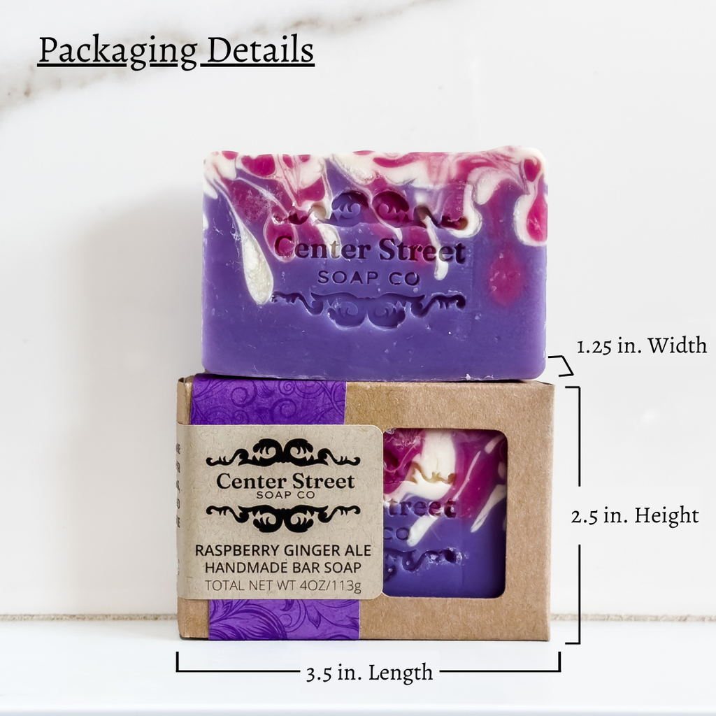 Raspberry Ginger Ale Vegan Handmade Bar Soap - 4oz