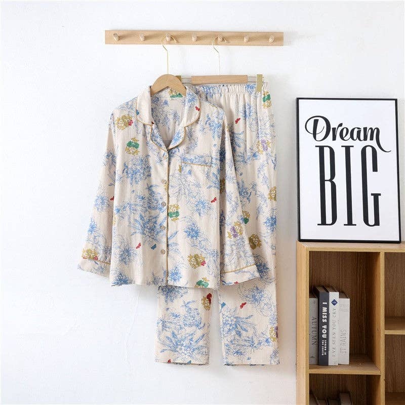 Printed Long Sleeve Pajama Set
