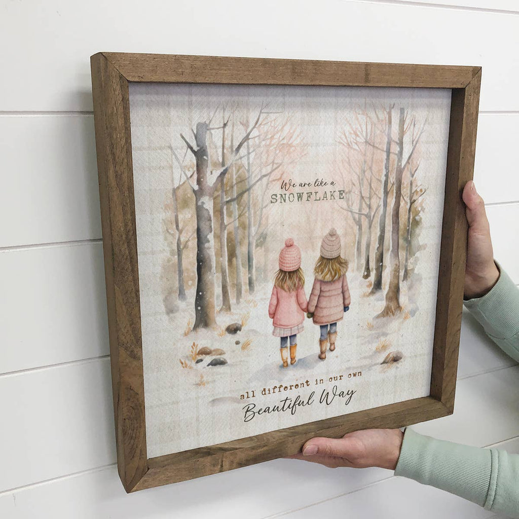Vintage Christmas We are Like Snowflakes - Best Friend Art