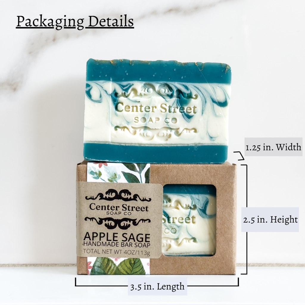 Apple Sage Vegan Handmade Bar Soap - 4oz